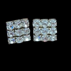 Recovered vintage rhinestone Pierced earrings. 20